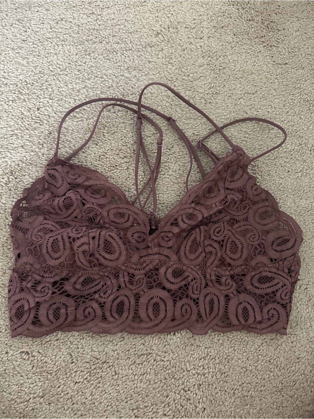 PINK Victoria's Secret Lace Bralette in Mauve Rose